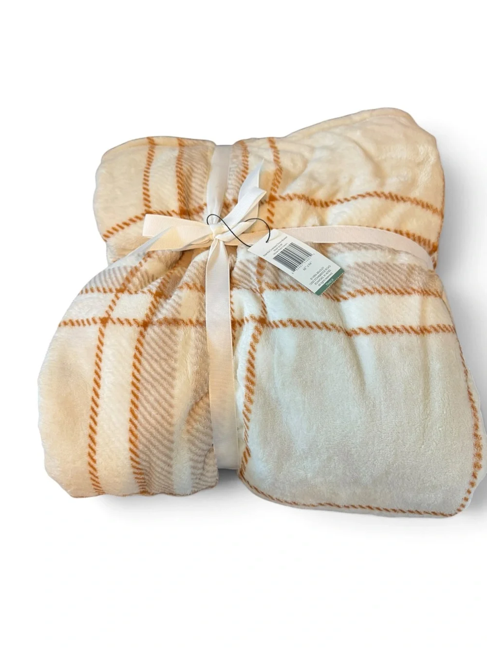 Vera Bradley Winter Plaid Cream Essential Oversized Throw Blanket NWT 66x94